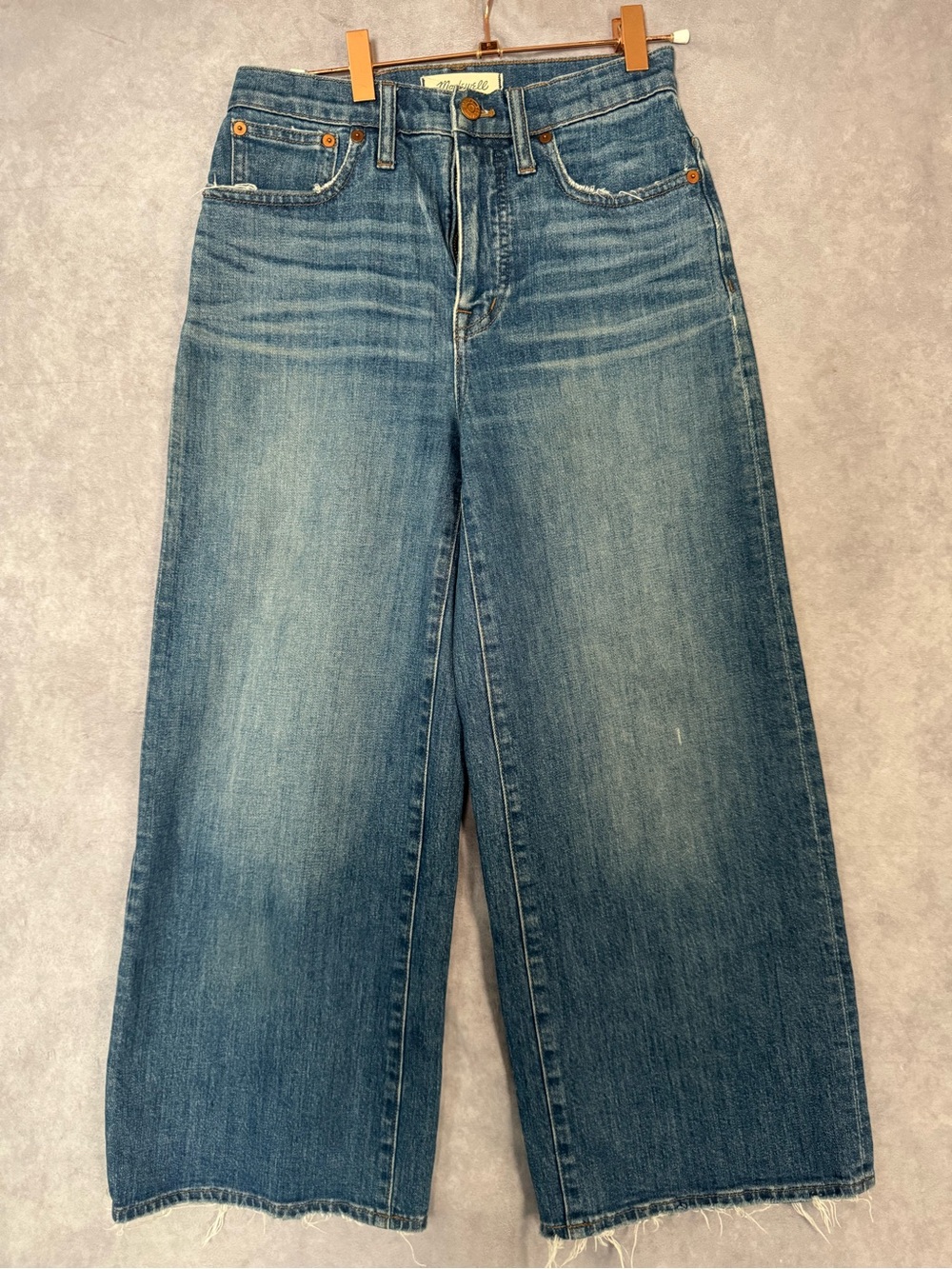 Madewell Wide Leg Crop Blue Jeans size 25 Classic Women's Denim